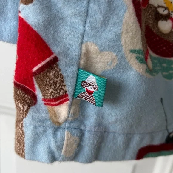 •Nick & Nora• Sock Monkey Pattern Pajama Set - Size Large - Picture 7 of 13